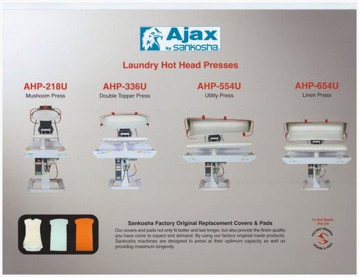 AHP218U-Mushroom Press
 AHP336U-Double Topper Press
 AHP554U-Utility Press
 AHP654U-Linen Press