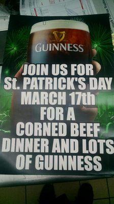 Come join us for St Patrick's day!!