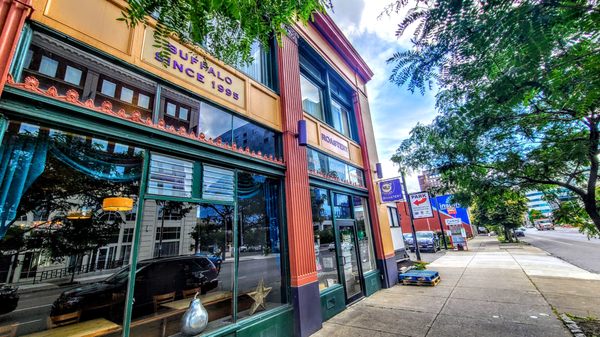 Picture of the iconic SPoT Roastery at Delaware & Chippewa Buffalo, NY