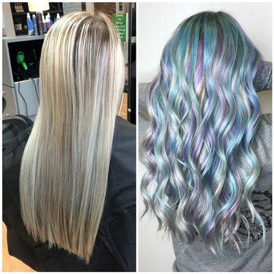 Gorgeous mermaid hair on my already-blonde beauty!