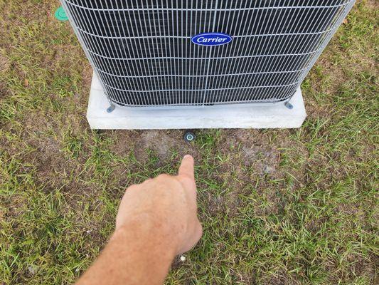 Sprinkler head too close to Condenser unit