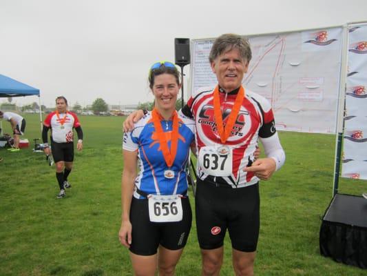 Coach Rachel and athlete Dr. Jerry Somdahl at the Camarillo Duathon Series.