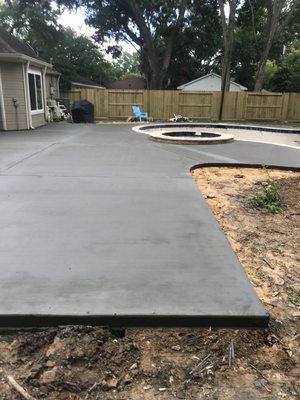 Patio plus sidewalk around pool