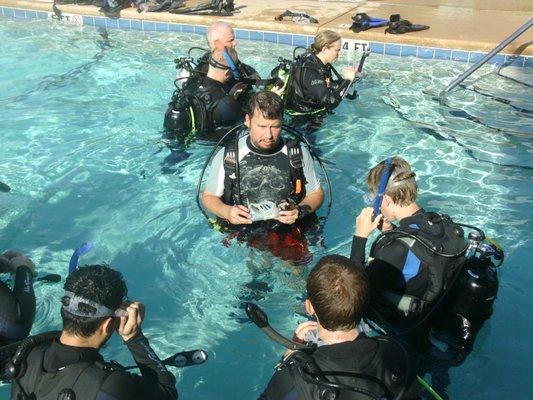 Pool Instruction is one of the first steps towards your diving certification.