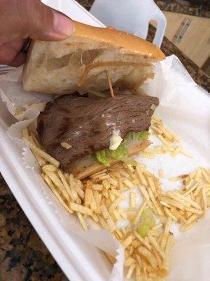 Don't come here ever if you want a steak sandwich! The worse steak sandwich I've had ever! Sorry ass sandwich! Never again will I come here!