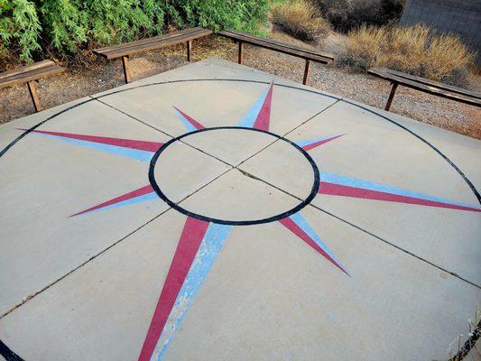 Seating outside the observatory.