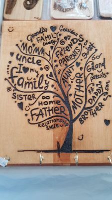 Engraved wood, 'Doro Gift' by Fady Malaty