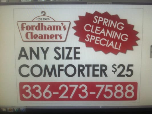 Our Spring Cleaning Special is still going on.