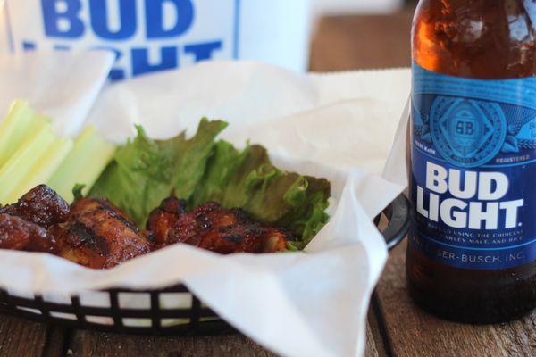 Pork Wings! Paired with an ice cold Bud Light!