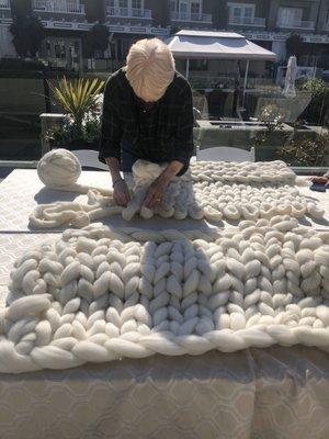 Merino wool blanket making