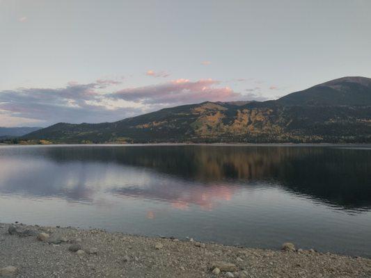 Across the lake at dusk.