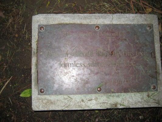 plaque on the monument