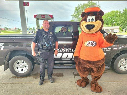 Rooty loves our local law enforcement!