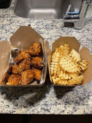 Cajun wings & waffle fries