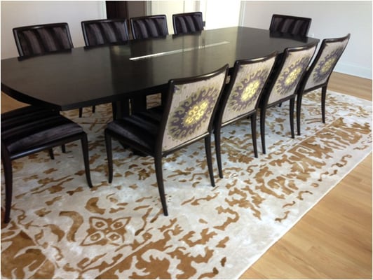 Custom bamboo silk rug for designer Frank Propcopio