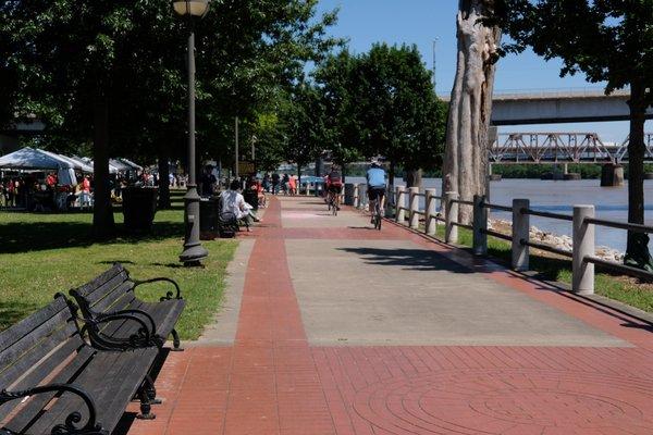 Ride your bike or relax in the shade at the North Shore Riverwalk Park, with excellent views of the Arkansas River.