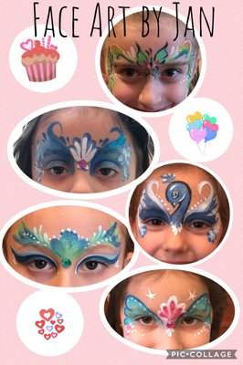 Face Art by Jan Face Painting & Custom Glitter Tattoos for Parties & Events. Princess & Mermaid face painting