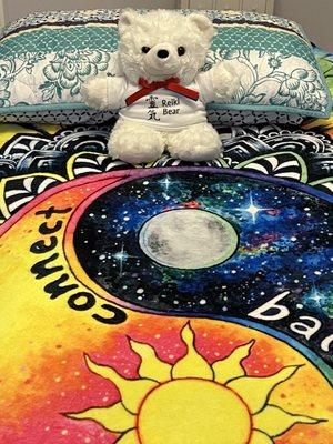 Reiki Bear on treatment table.