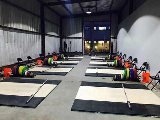 Olympic Weightlifting side of gym