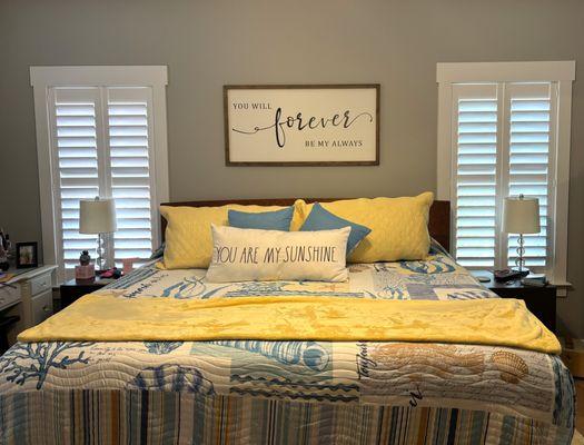 Shutters in a bedroom