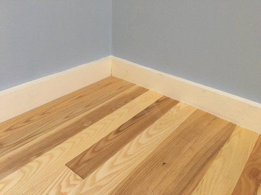 Scribed in wood when we could not remove baseboards..beautiful attention to detail!!