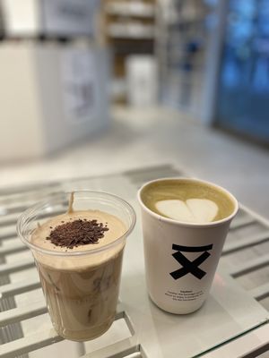 Espresso Cream Latte & Espresso Matcha Latte