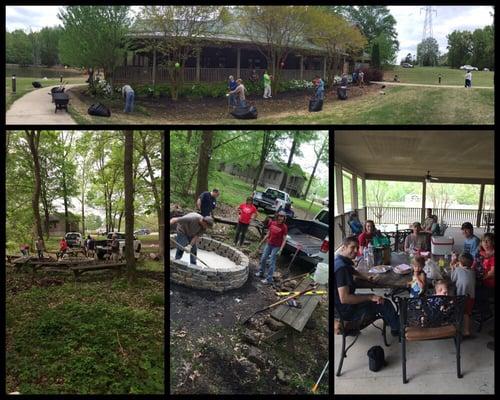 Volunteers came to help us beautify the campgrounds