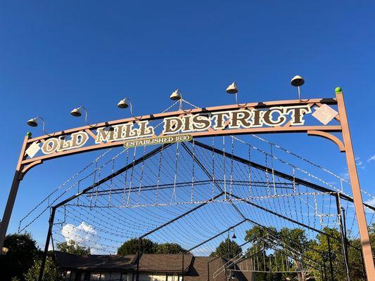 Entrance to the Old Mill District