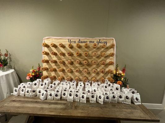 Donut Wall for wedding reception.