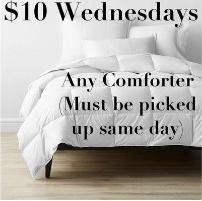 COMFORTER WEDNESDAYS: Any sized comforter - ONLY $10. (Must be picked up same day). Come on by! 

Attended hours: 
Weekdays 7am-9pm