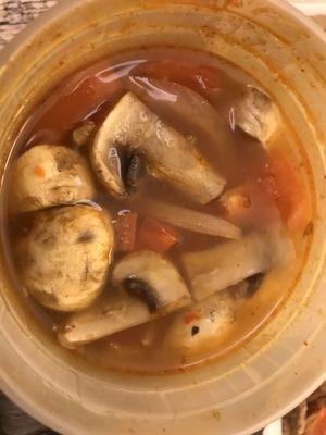 Tom Yum Bowl Soup with chicken (I'll get tofu next time!) comes in a quart container