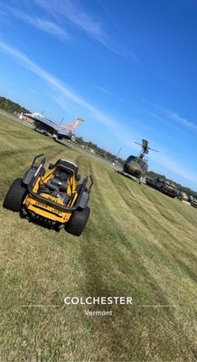 One of our mowing crew was mowing camp Johnson in Colchester, Vermont