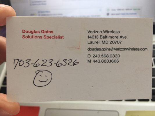 Douglas was so helpful in making sure I had all my needs met when I came in to get a company issued tablet. Highly recommend his service