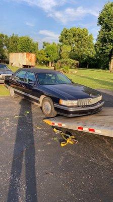 Classic car towing