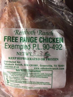 Free range organic whole chicken!