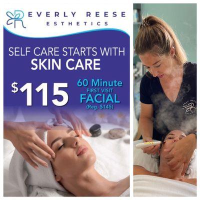 Is it your first time visiting us? Enjoy $30 off any facial of $145+ with our new client special!