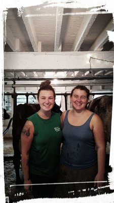 Hard working afternoon milking crew! You go girls!