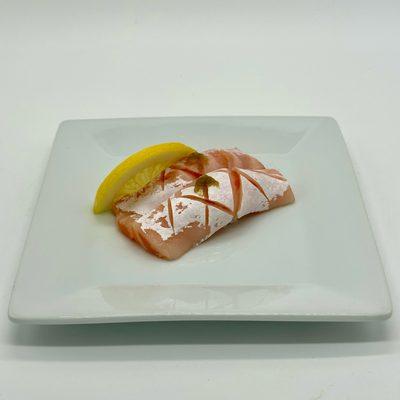 Scottish Atlantic Salmon Belly Nigiri Sushi
 
 Farmed, Scotland.