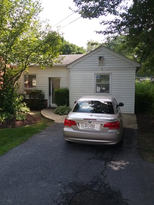 The office is a converted garage