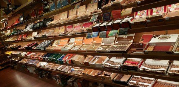 Amazing selection of cigars!! Couches, fire place and tvs