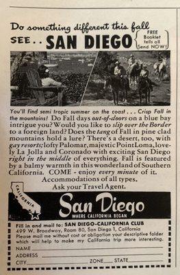 Advert from National Geographic September 1949