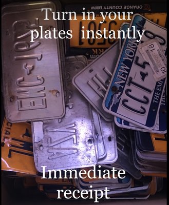 Turn in your plates here. Avoid the trip.