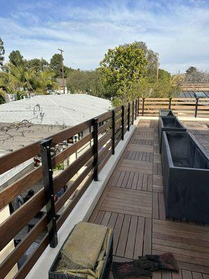 Wood and metal fence