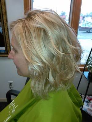 Sue went from long blonde to a slightly inverted lob! She loved it!!