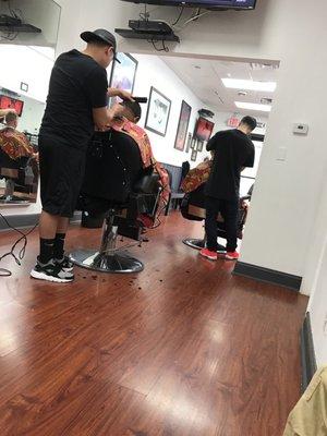 Barbers at work