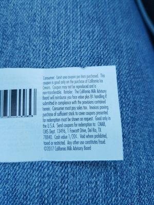 Back of coupon minus the bar code