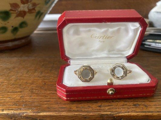 Vintage Cartier cuff links turned rings