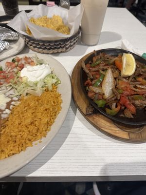 Steak fajitas.