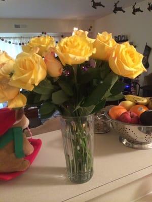 The yellow roses my hubby got me !