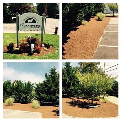 Mulching job at local business